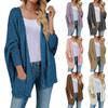 Женский кардиган с длинными рукавами и открытой передней частью, объемный вязаный кардиган, свитер, пальто