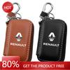 Hub Caps Leather Car Key Case Key Full Cover For Renault Clio Megane Captur Kadjar Laguna Scenic Espace Koleos Twingo II III IV