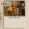 Yearly Plan for Professional Use 2027 Highland Cow Seasons Calendar, 12-Month Desk Planner with Cute Art, Stationery Daily Tasks Thick Paper Organizer