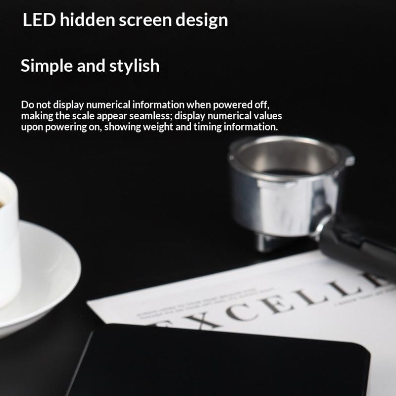 Usb Digital Coffee Scale Rechargeable Led Screen 0.1G High Accuracy Kitchen Espresso Brewing Measuring Timer Scale Home Cafe Use