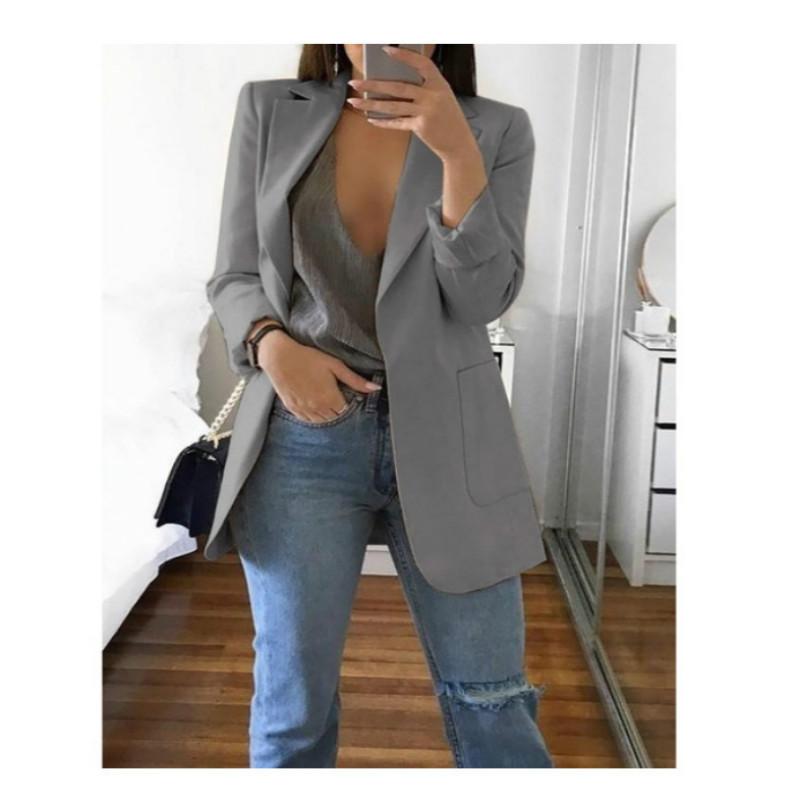 Women's Fashion Jacket Mid-Long Sleeve Single Breasted Casual Warm Jacket