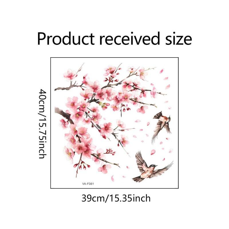 Красочные цветы и бабочки Электростатическая наклейка на стену для окон