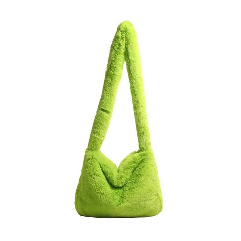 Осенне-зимняя сумка через плечо, новая женская плюшевая вместительная универсальная дорожная сумка через плечо