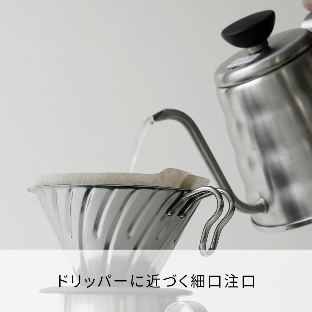 Hario V60 Metal Drip Kettle Vono Silver Practical Capacity 500ml Hairline Silver O-VKB-70-HSV
