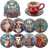 N-001 8 Pcs Mushroom Diamond Painting Coaster Kits Crafts for Adults DIY Diamond Art Coasters Small Diamond Painting Accessories