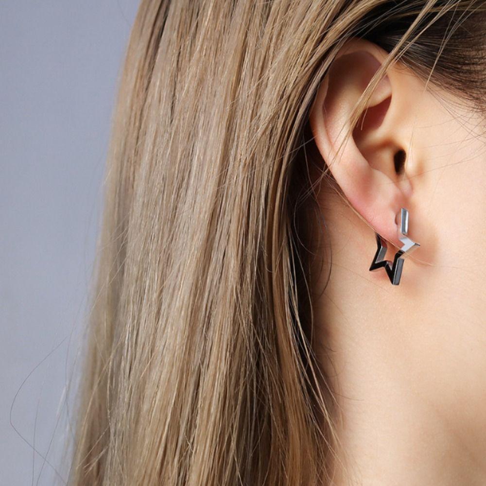 Alloy Mini Star Earrings Gold/Silver Five Pointed Star Earrings New Minimalist Earrings  Women