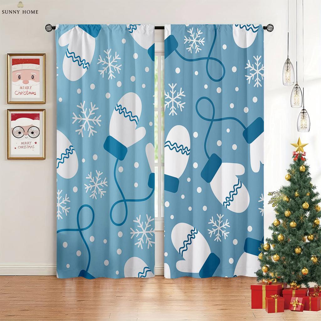 Рождественские украшения Шторы Санта-Клаус Камин Детская комната Гостиная Кабинет Окно Затемнение Теплоизоляция Шторы