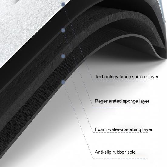 Коврик для пола 3D цветочный узор Нескользящая резиновая основа Впитывающий Быстросохнущий Ковер Ванная Кухня Прачечная