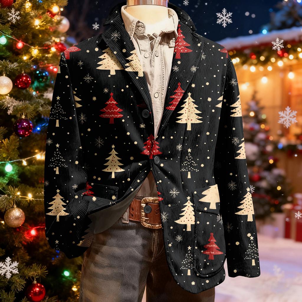 Мужской уродливый рождественский вельветовый теплый карманный пиджак-кардиган, мужской повседневный костюм