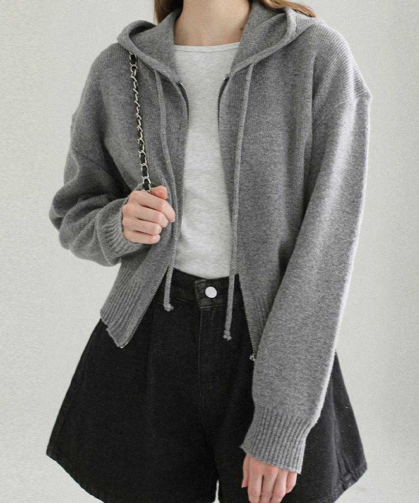 SLOWLOLLI Cozy Knit Zip-Up Hoodie