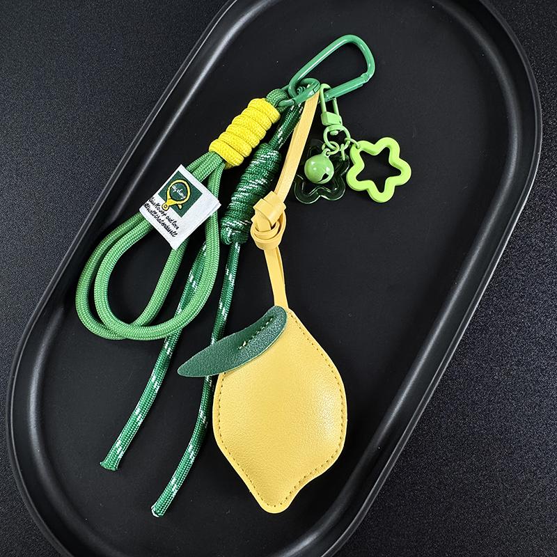 Bag Charm PU Leather Fruit Apple Car Backpack Pendant Fashion Accessories for Bag Hanging Decor