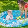 Water Sports Floating Pool Game Toy with 10 Rainbow Balls Throwing Game Water Sports EVA Throwing Circles
