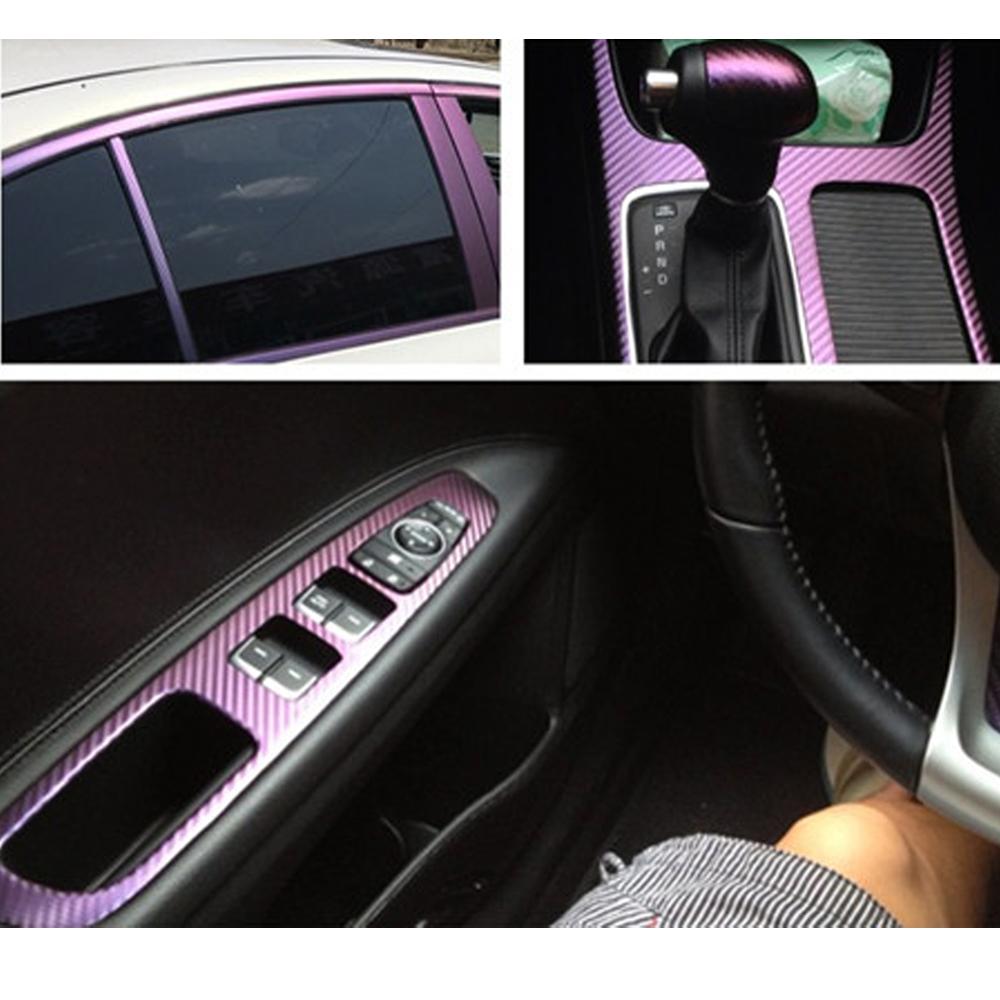 75 X152 см 3D пленка из углеродного волокна хамелеон фиолетовый ПВХ виниловая пленка лист обертывания для салона автомобиля наклейки наклейки Air Free