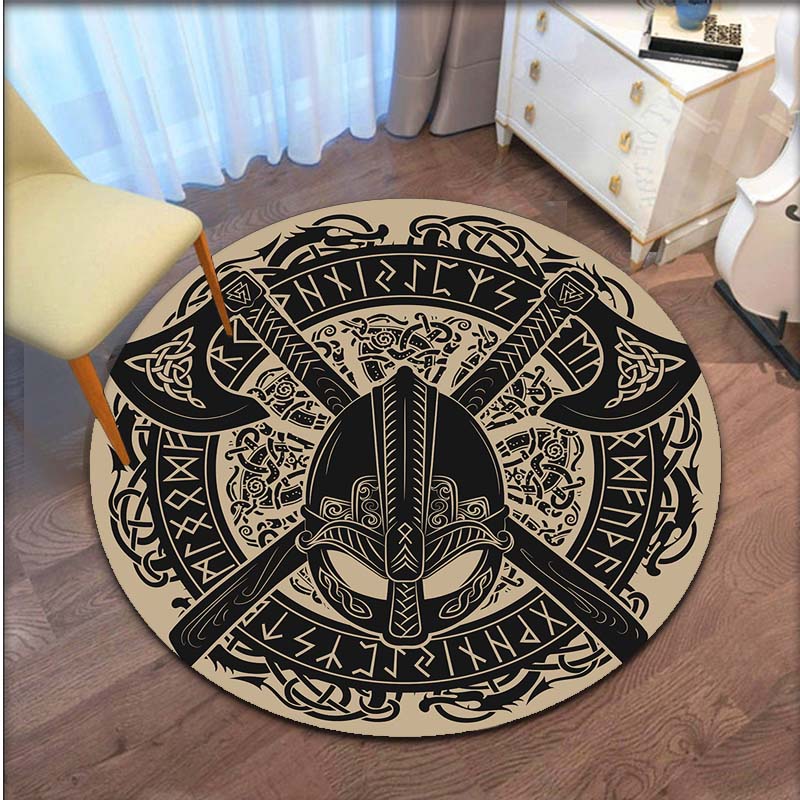 Viking Vegvisir круглый коврик ковер для йоги Нескользящий детский ковер для прихожей прикроватный кухонный ковер напольный коврик для детской комнаты