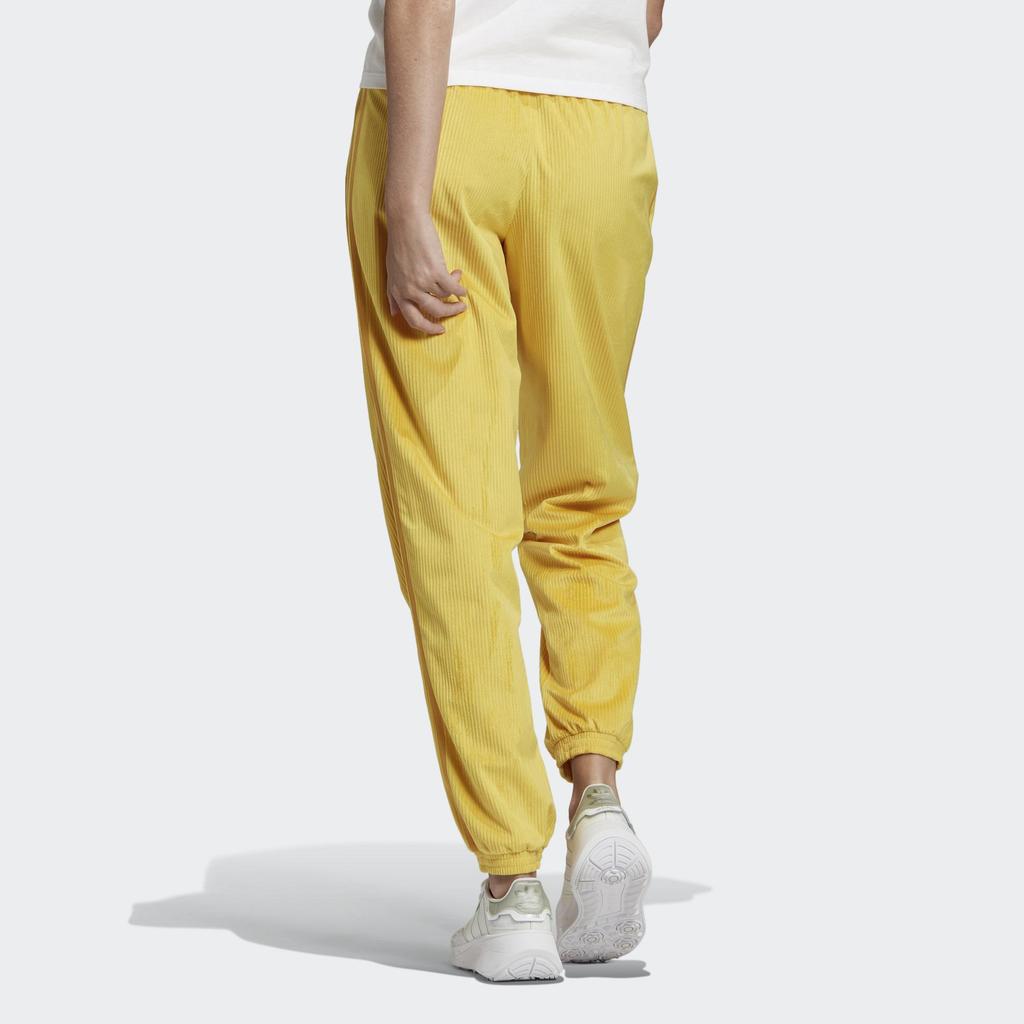 Adidas Originals Trefoil Logo Embroidered Striped Cuff Sports Pants Women Bottoms Yellow GU0805