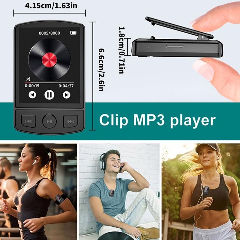 MP3-плеер с экраном 1,8 дюйма, совместимый с Bluetooth 5.0, со встроенным динамиком, поддержка FM-радио