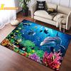 Underwater World Carpet Ocean Carpet Cute Dolphin Pattern Anti-slip Floor Mat Living Room Bedroom Sofa Children's Room Carpet