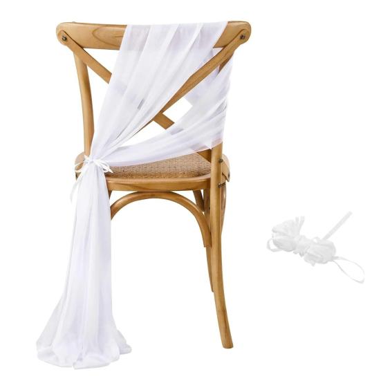 Шифоновые ленты на стулья, украшения для прохода на свадьбе, 9 футов, немнущаяся драпировочная ткань для церемонии, приема, вечеринки, банкетного украшения