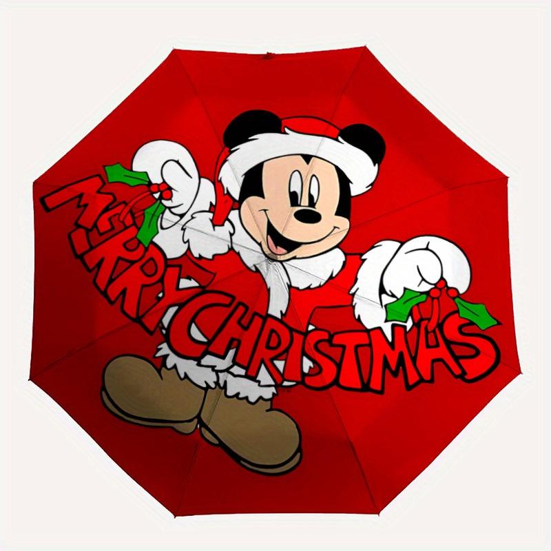 1pc Mickey Mouse Christmas Automatic Folding Umbrella, Compact Portable Travel Umbrella, Perfect Gift for Friends yy250806002