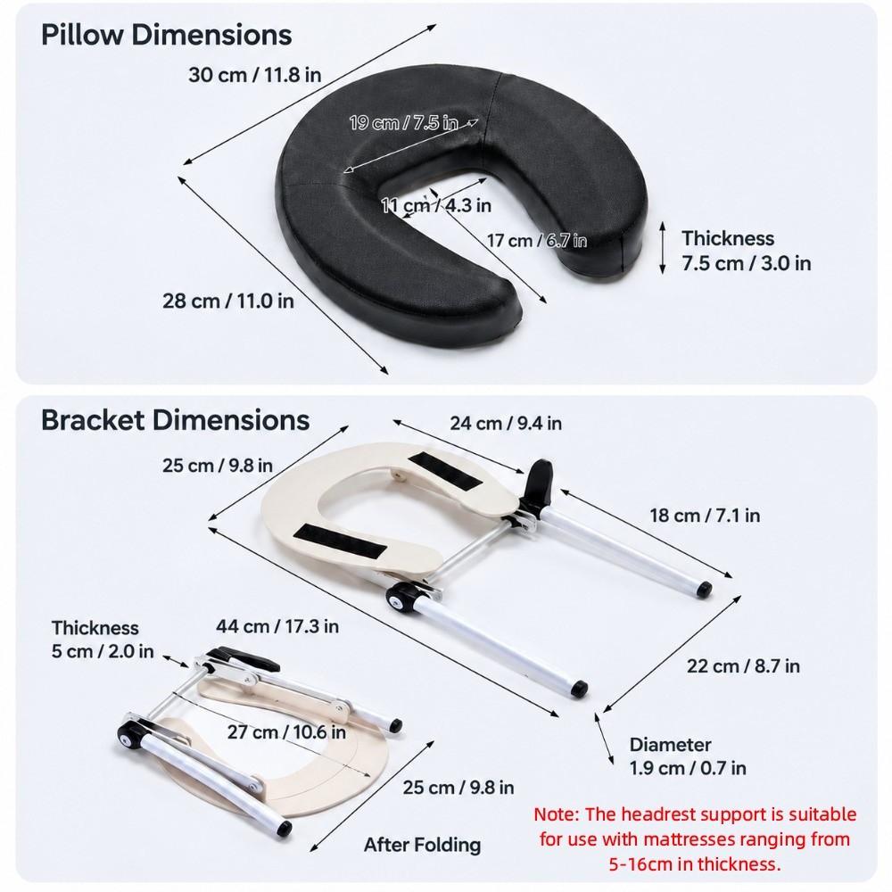 Folding Head Cradle Extendable Mattress Cushion Lying Face Hole Face Pillow Support Salon