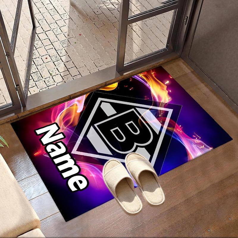 Custom Name Personalized Borussia Monchengladbach Print Carpet, Versatile Home Decor Rug, for Playroom, Apartment, Balcony, Entryway, Hallway Gift