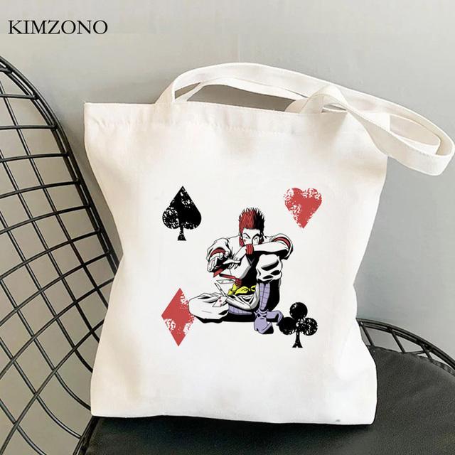 Сумка для покупок Hunter x Hunter, сумка из хлопкового джута, эко-холщовая сумка для переработки, сумка-шоппер, сетчатая веревка, bolsas, подлежащие повторному использованию, sacolas
