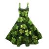 Women's Fashion St. Patrick's Day Printed Sexy Strapless Gothic Cocktail Dress Punk, Vintage Dress.