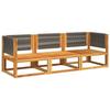 VidaXL Ensemble de canapés de jardin 3 pièces avec coussins, bois d'acacia et corde, 3278831