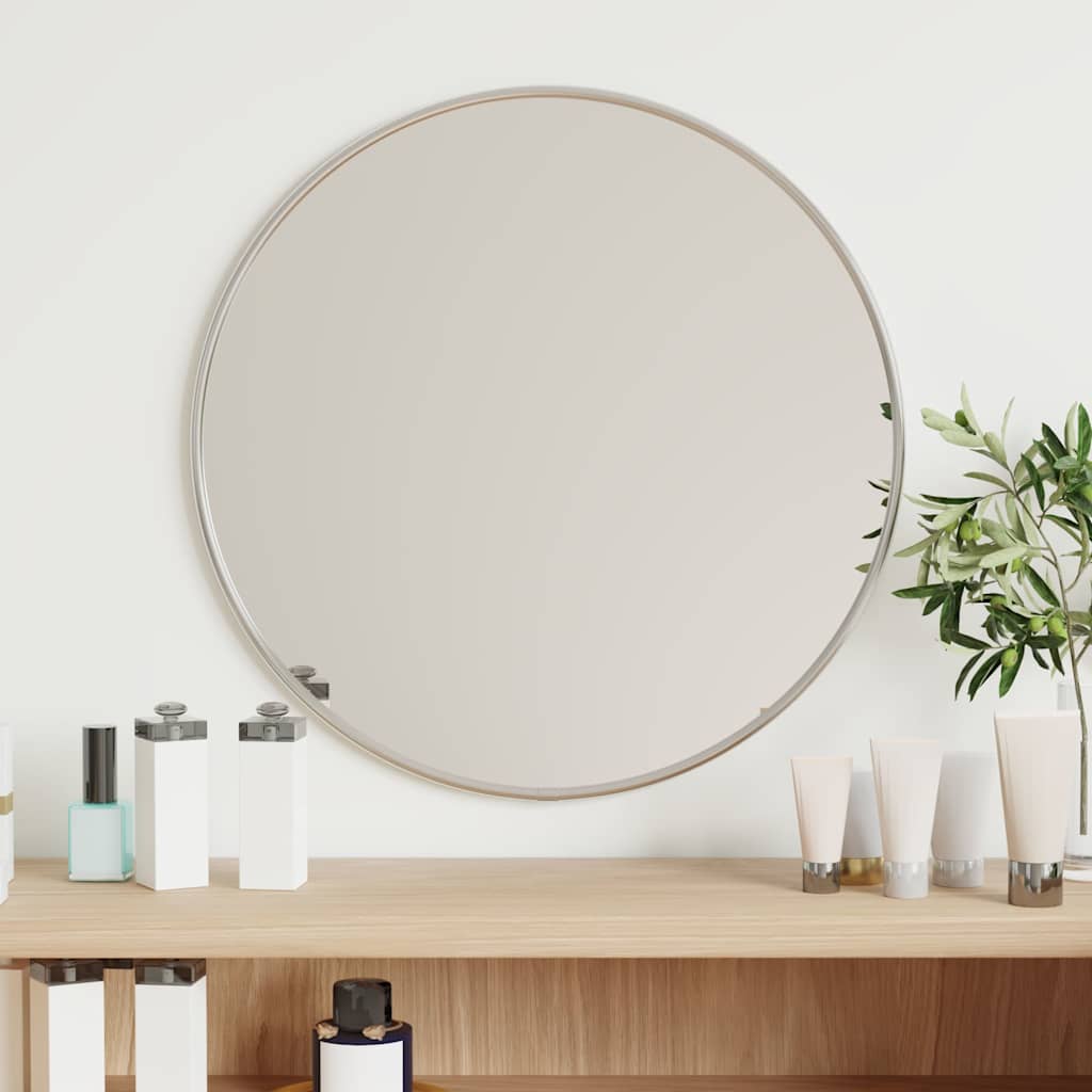 Vidaxl Lustro Ścienne, Srebrne, Ø 40 Cm, Okrągłe