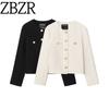 Zbzr Autumn New Women Clothes Western Style French Style Fashion Classic Style Metal Buckle Tweed Outerwear Uwm15006