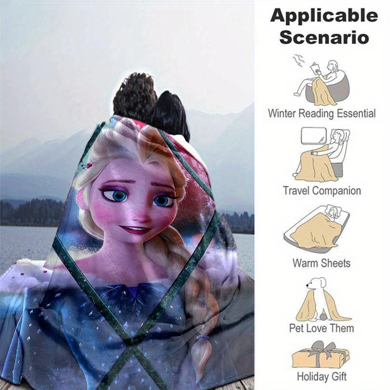 1 шт., Плед с Эльзой из мультфильма «Холодное сердце», Декор для дома, Плед на диван, Плед для улицы, Подарок для друзей, Покрывало, Идеально для спальни, гостиной