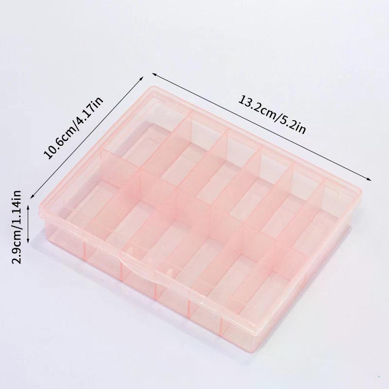 12 Grids Transparent Empty Nail Foils Storage Box Plastic Jewelry Beads Gems Rhinestones False Art Tips Box Case Organizer