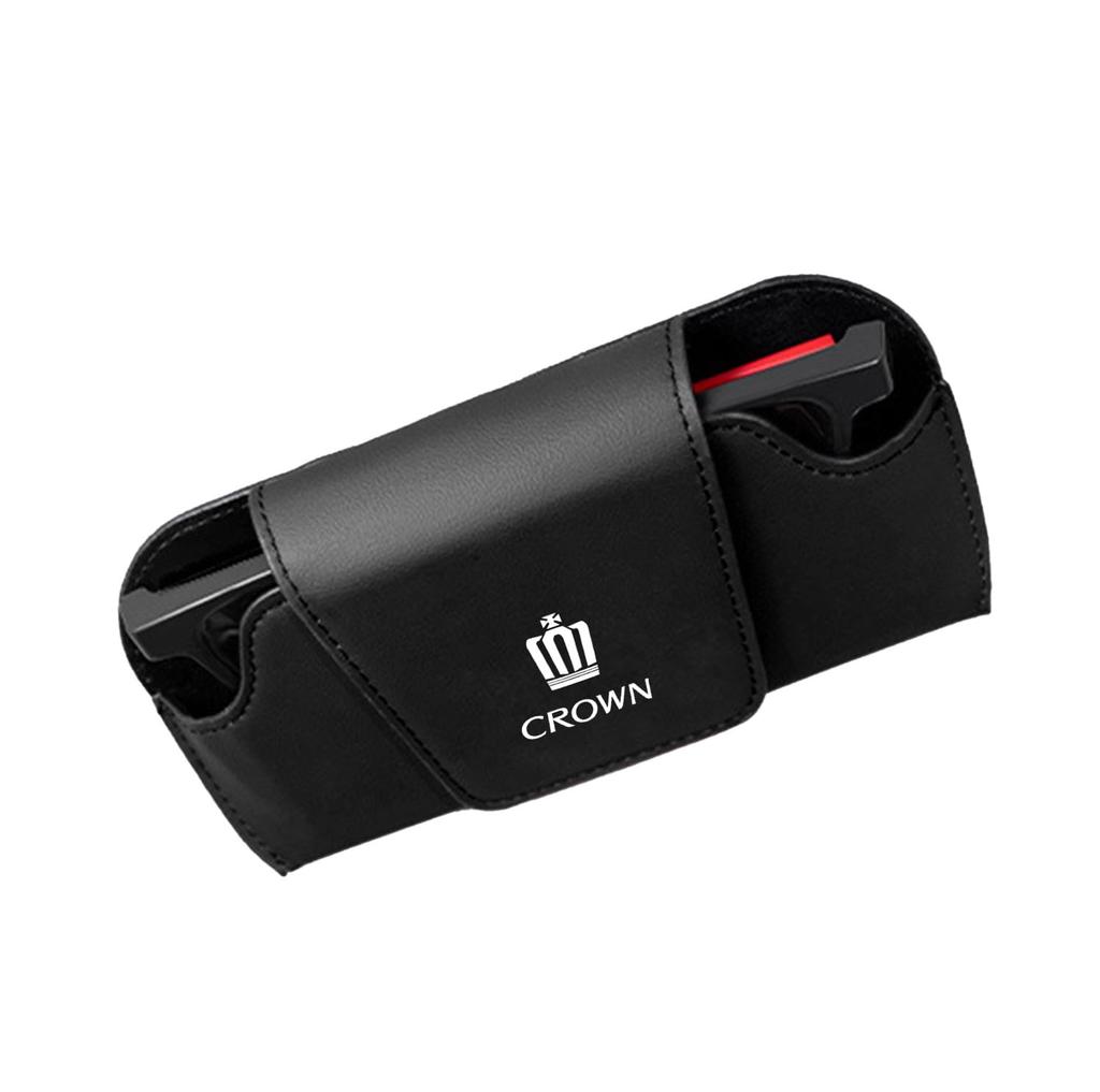 Haomilimi Футляр для очков в виде короны, Держатель для солнцезащитных очков, Карман на солнцезащитном козырьке, Кожаный материал x Магнит