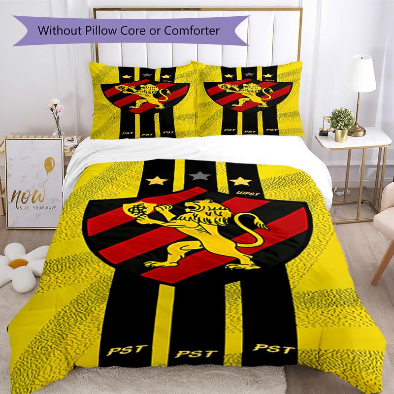 Sport Club Football Crest Printed Pattern Duvet Cover Set – includes 1 duvet cover and 2 matching pillowcases Bedroom decor Christmas gifts