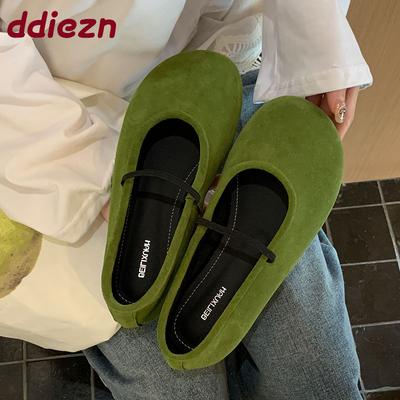 Мода Мода Круглый Носок Женские Балетки Мэри Джейн Обувь Лолиты Женская Мягкая Обувь Флок Женские Балетки Танцевальная Обувь 2025 Новинка