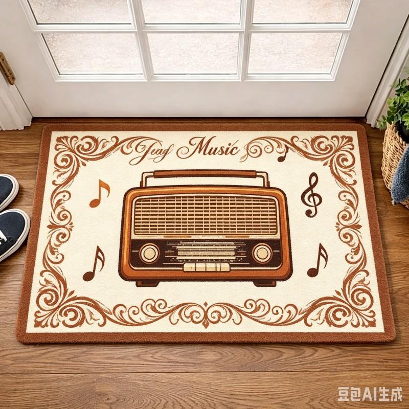 Retro Cassette Tape Door Mat Cute Music Notes Welcome Doormat Non Slip Entrance Rug Washable Floor Carpet Kitchen Bathroom Mats