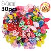 30Pcs Pet Dog Cat Hair Bows Pearl Flowers Rubber Band Puppy Headdress New