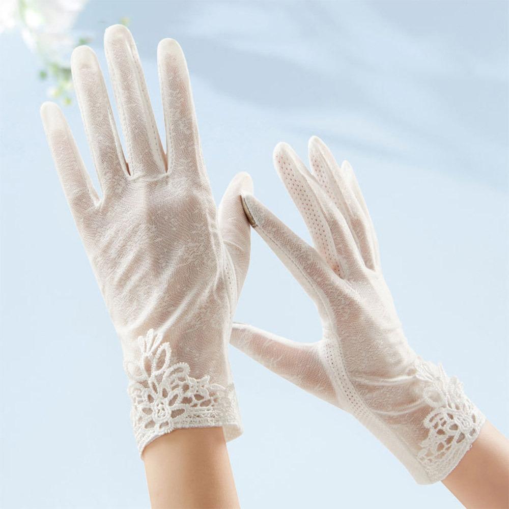 Sun Protection Sun Protection Gloves Lace Touch Screen Gloves Driving Mittens Driving Cycling