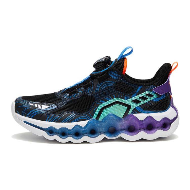 Anta Energy Ring 8.0 Non-Slip Wear-Resistant Low-Top Running Shoes Kids Sneaker Black Blue Purple 312325580-8