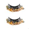 3 Pairs Colorful Luminous Glitter False Eyelashes Fun Decorative Long Dramatic Shiny