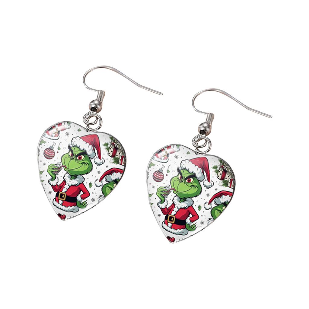 Ювелирные изделия Серьги Санта-Клаус Зеленые серьги Любовь Серьги из нержавеющей стали