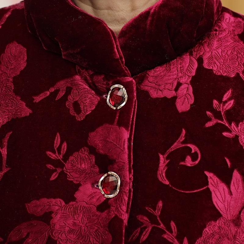 Зимние куртки для пожилых людей среднего возраста, хлопковая парка из золотого бархата, бабушкина толстая хлопковая куртка с подкладкой, одежда для матери, пальто