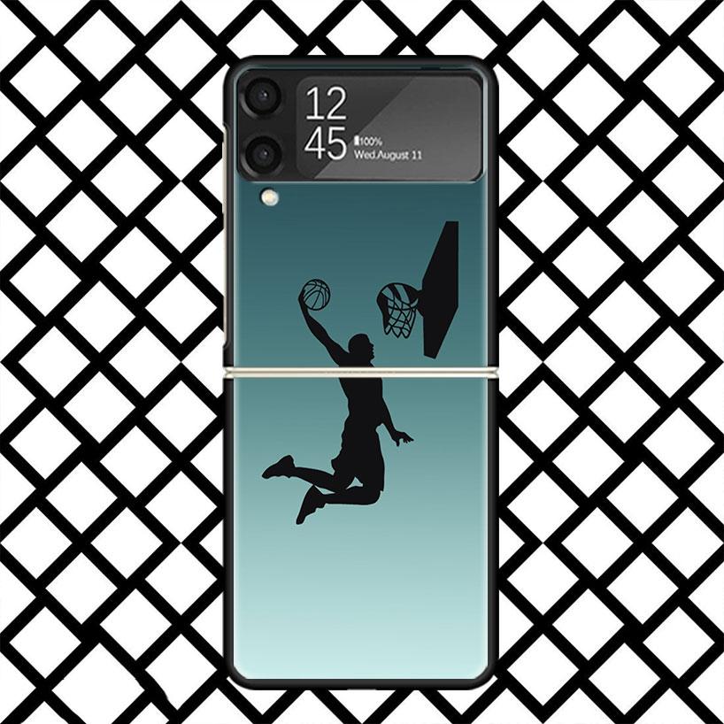 Basketball Basket Sports Phone Case For Samsung Z Flip 7 6 5 4 3 Galaxy ZFLIP7 ZFlip6 5G Flip5 Flip4 Flip3 5g Black Hard Cover