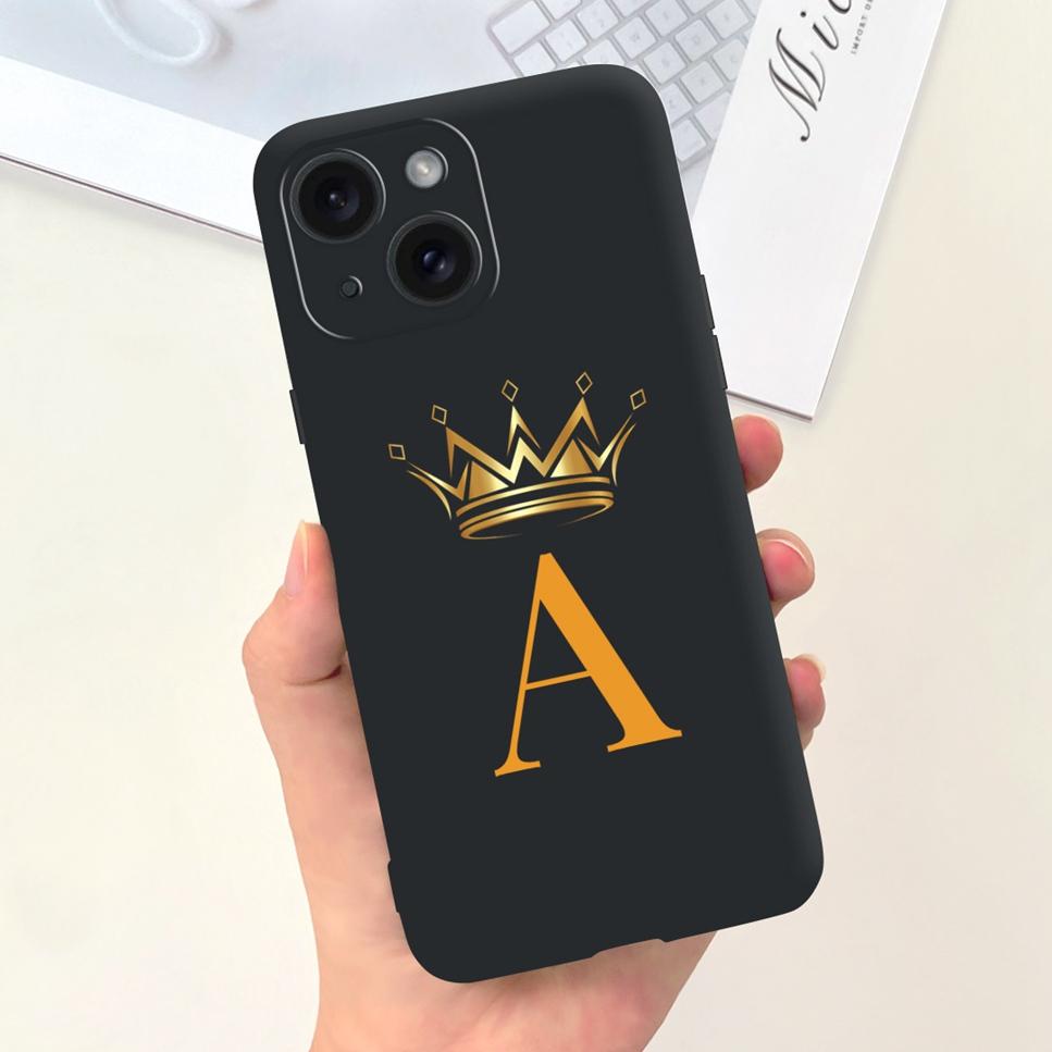 For Apple iPhone 15 15Pro 5G Case Fashion Letter Flower Luxury Crown Soft Silicone Cover For iPhone15+ 15Plus 15 Pro Max Bumper