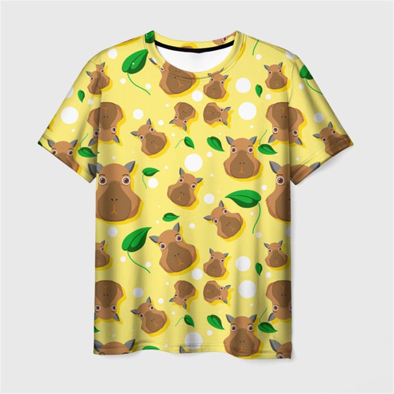Новая футболка Harajuku с принтом в виде милого животного Capybara 3D для детей, забавная уличная одежда с короткими рукавами, модные футболки Y2k, одежда, топы