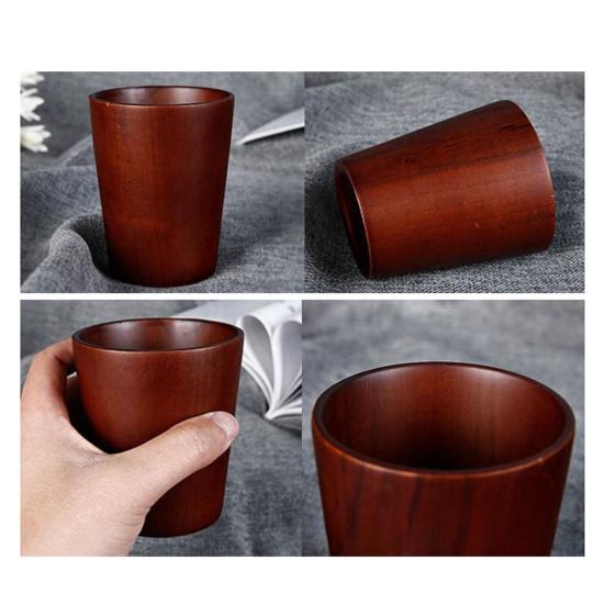 Wooden Water Cup Teacups Coffee Mug Vintage Drinking Cup for Tea Wine