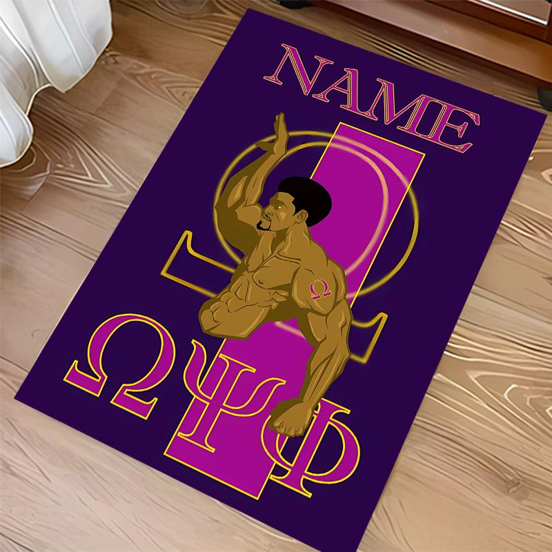 Custom personalization Omega Psi Phi Print Area Rug - Soft, Washable Non-Slip Indoor Mat,Living Room,Home&Office Decorative Rug