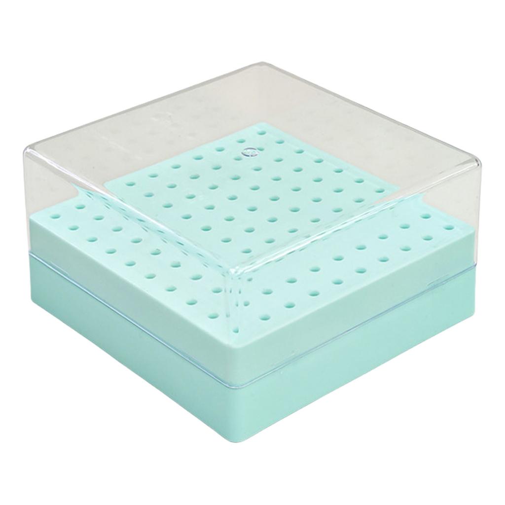 100 Hole Nail Drill Bit Organizer Box Practical Plastic Storage Case With Transparent Cover For Manicure Tools