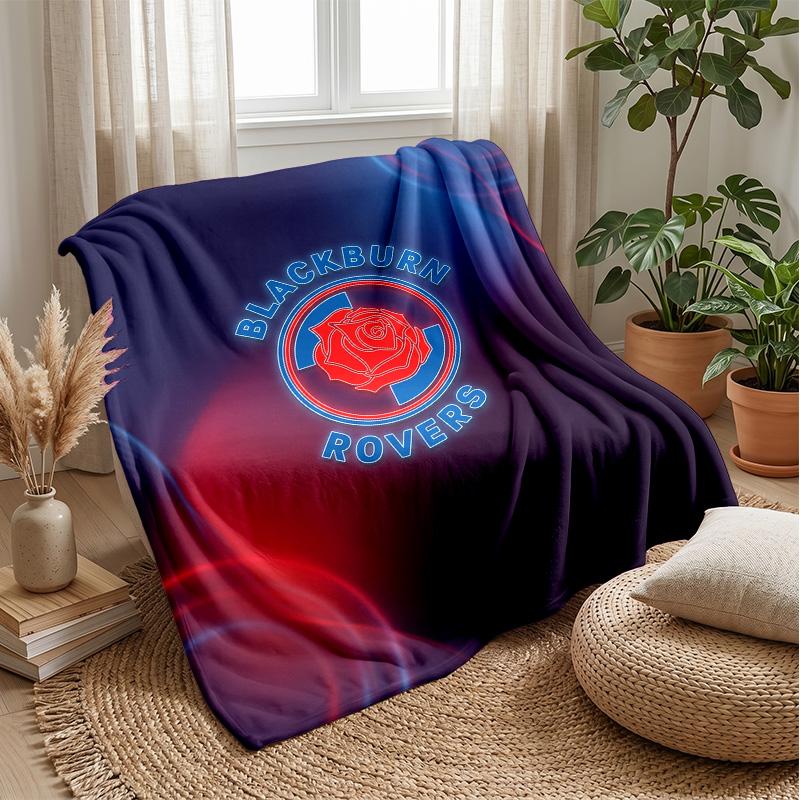 Blackburn Rovers Football Print Flannel Blanket, Soft Warm Lightweight Throw Blanket for Sofa Bed Camping