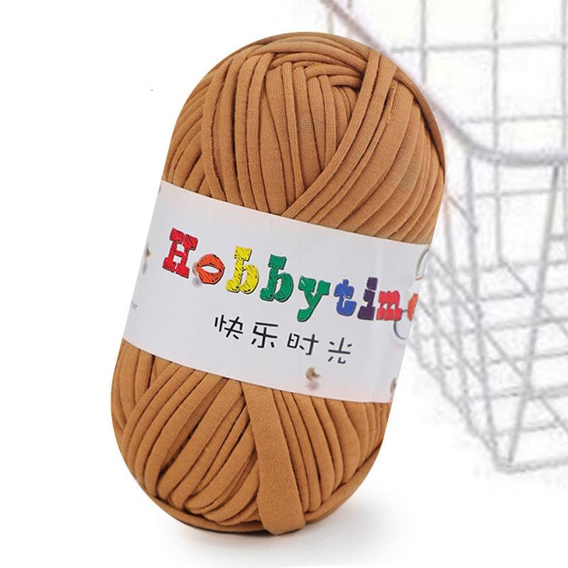 Crochet Knitting Tape Thick Cloth Fabric Strip Yarn 100%Polyester Craft For Hand Knitting Crochet Cushion Blanket Low Elasticity